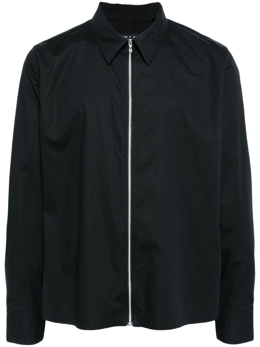 Dalton zip-front cotton shirt - 1
