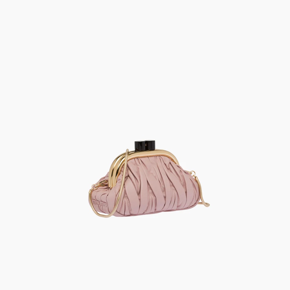 Miu Belle matelassé nappa leather bag - 4