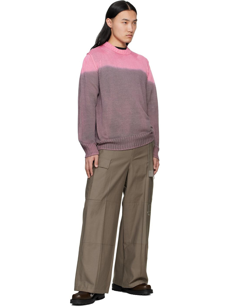 sacai Pink & Gray Garment Dye Knit Sweater outlook