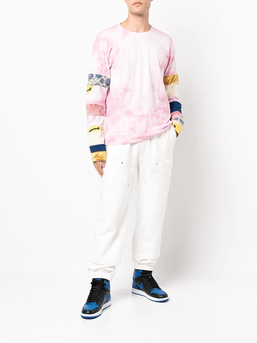 patchwork tie-dye longsleeved T-shirt - 2