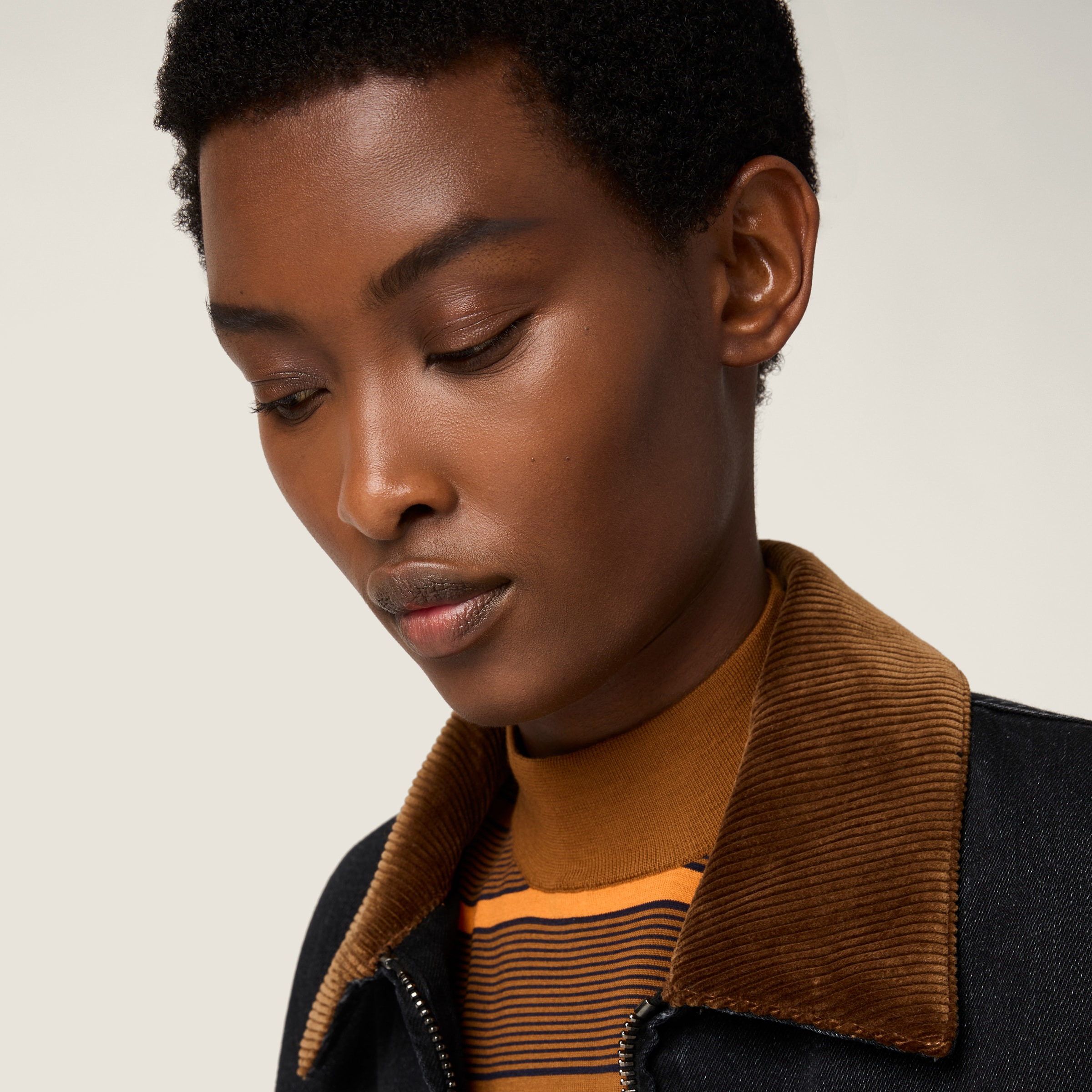 Black denim blouson jacket - 4