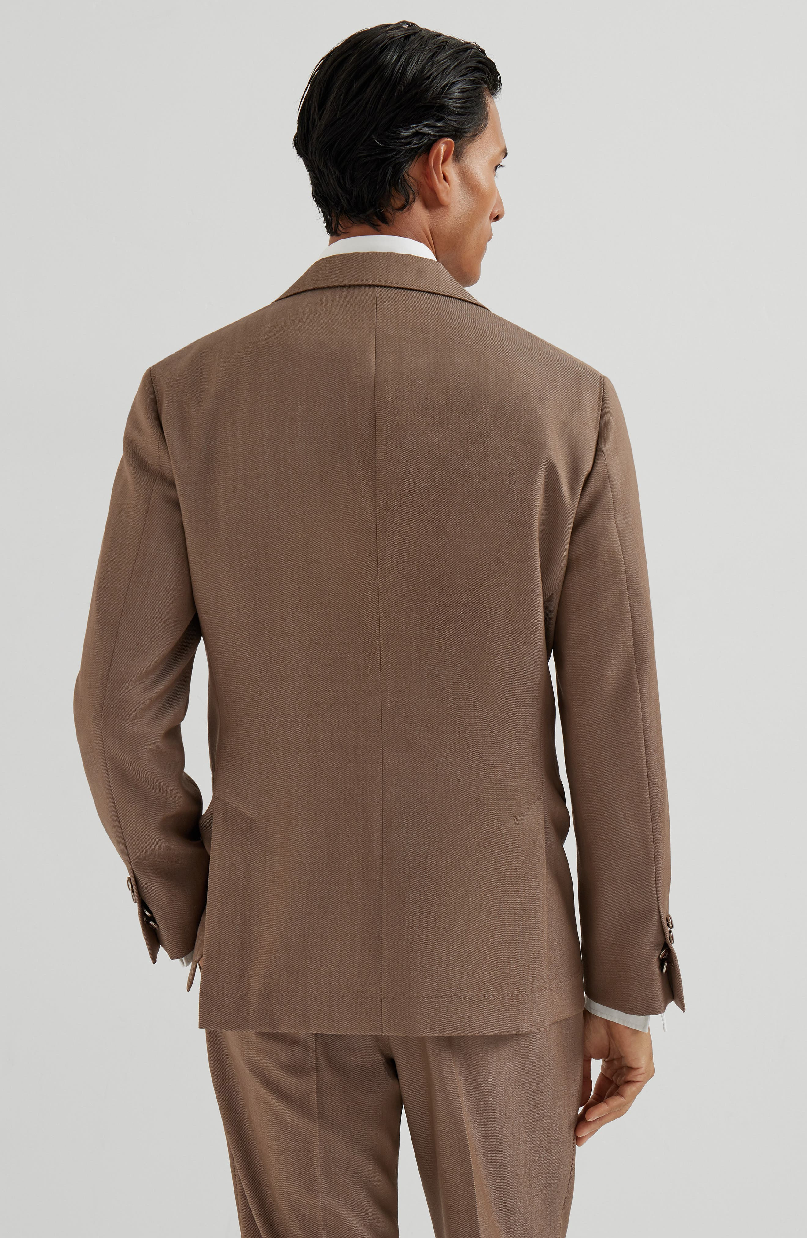 Brunello Cucinelli Blazer with large peak lapel in Bark at Nordstrom - 3