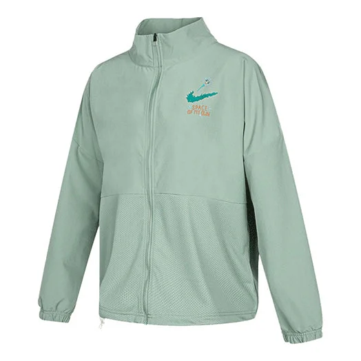 (WMNS) Nike Logo Printing Stand Up Collar Jacket Coat Green DM7914-357 - 1