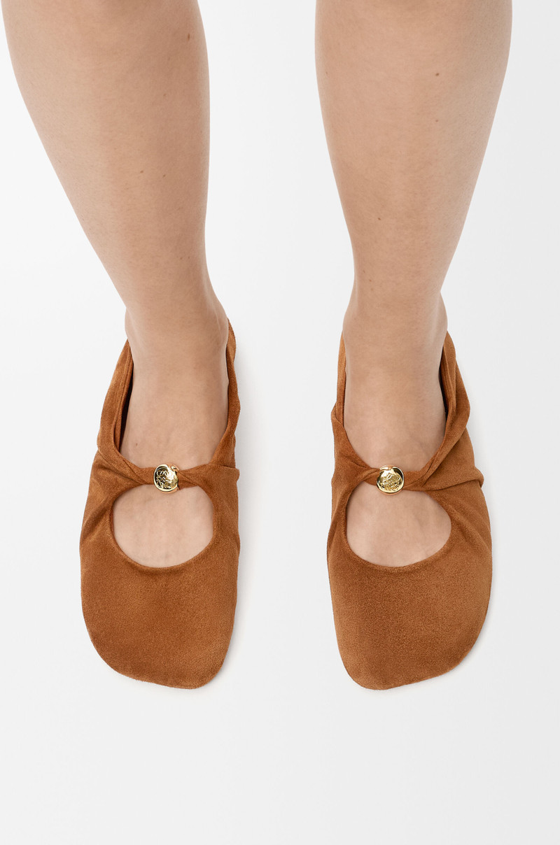 Loewe Pebble Soft ballerina in suede goatskin outlook