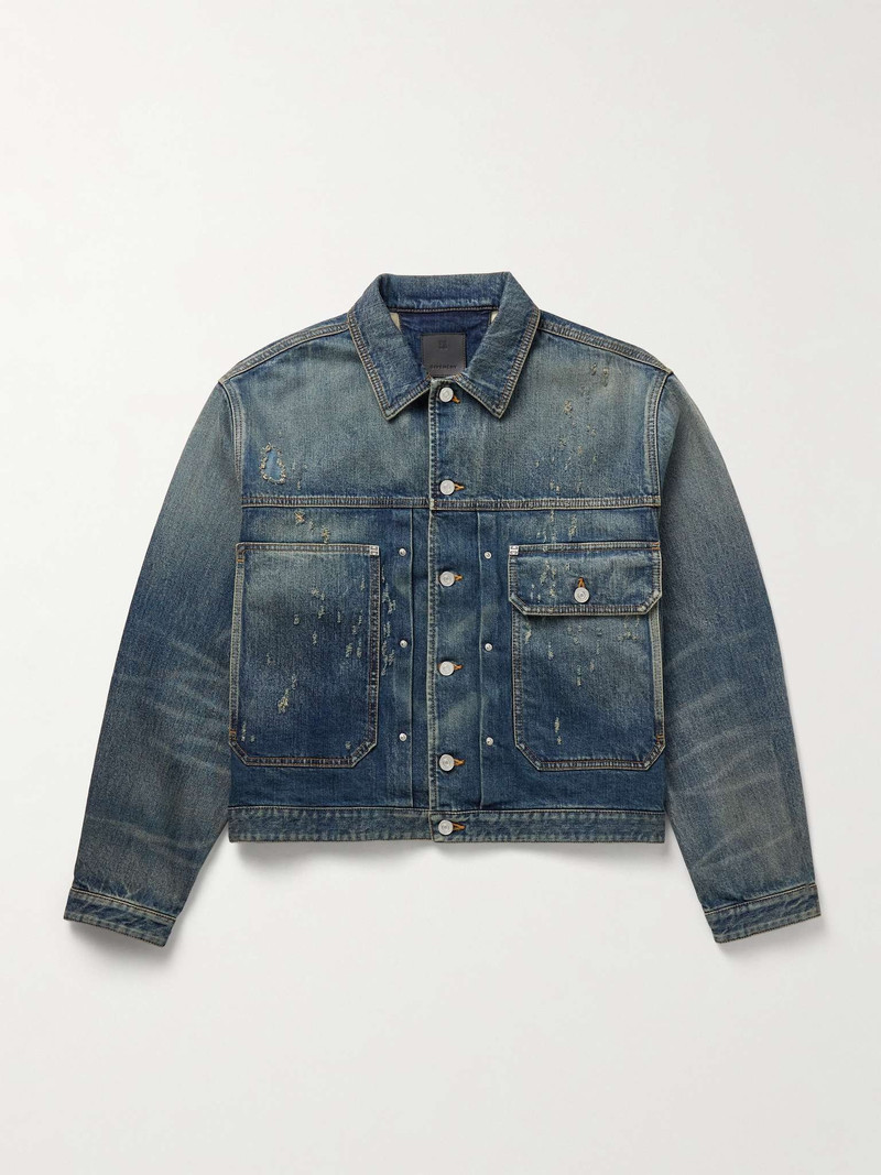 Distressed Denim Jacket - 1