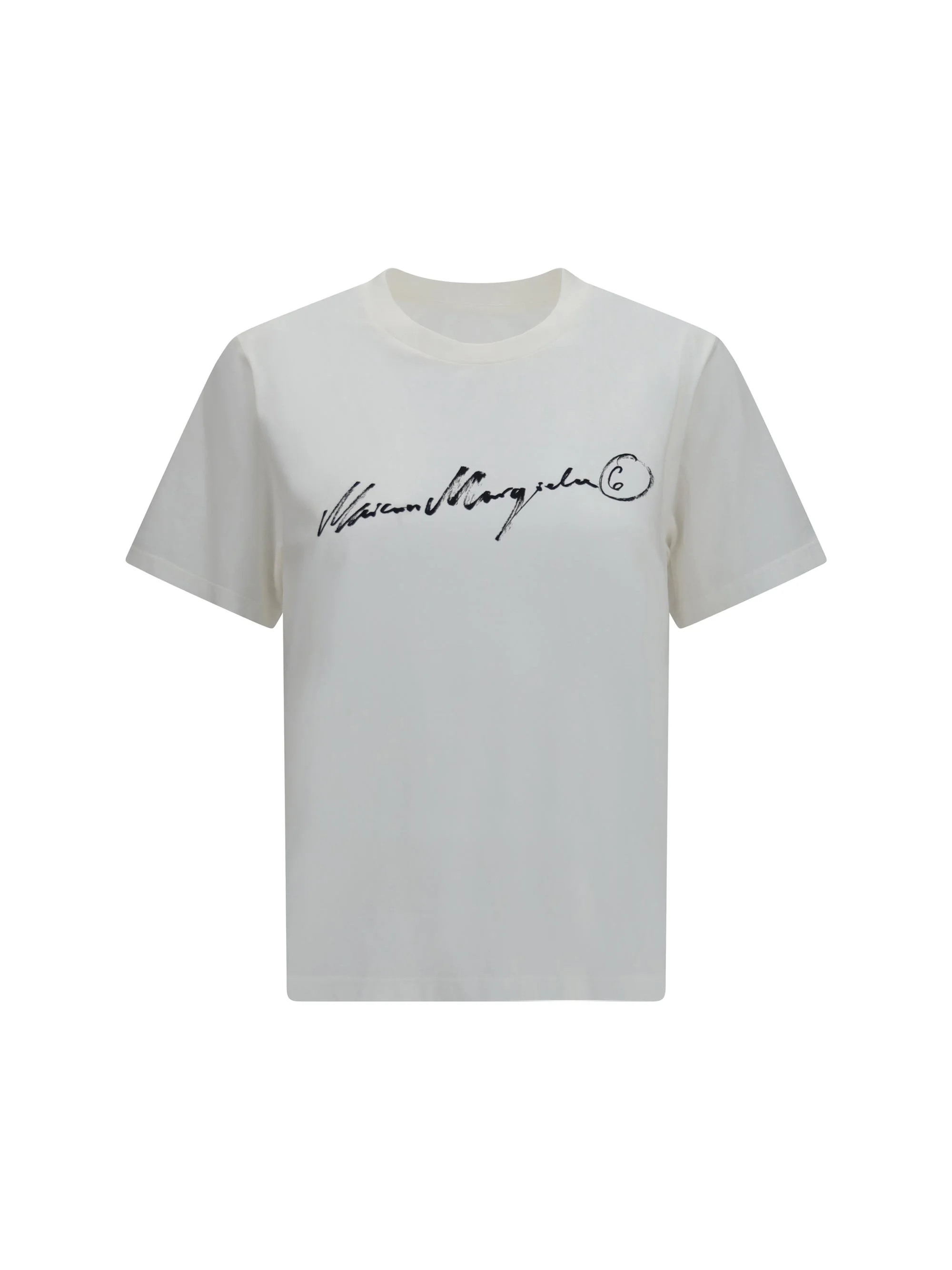 Mm6 Central-Print T-Shirt Off White - 1