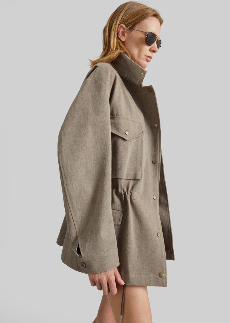 Danto Drawstring Utility Jacket - Light Brown 5