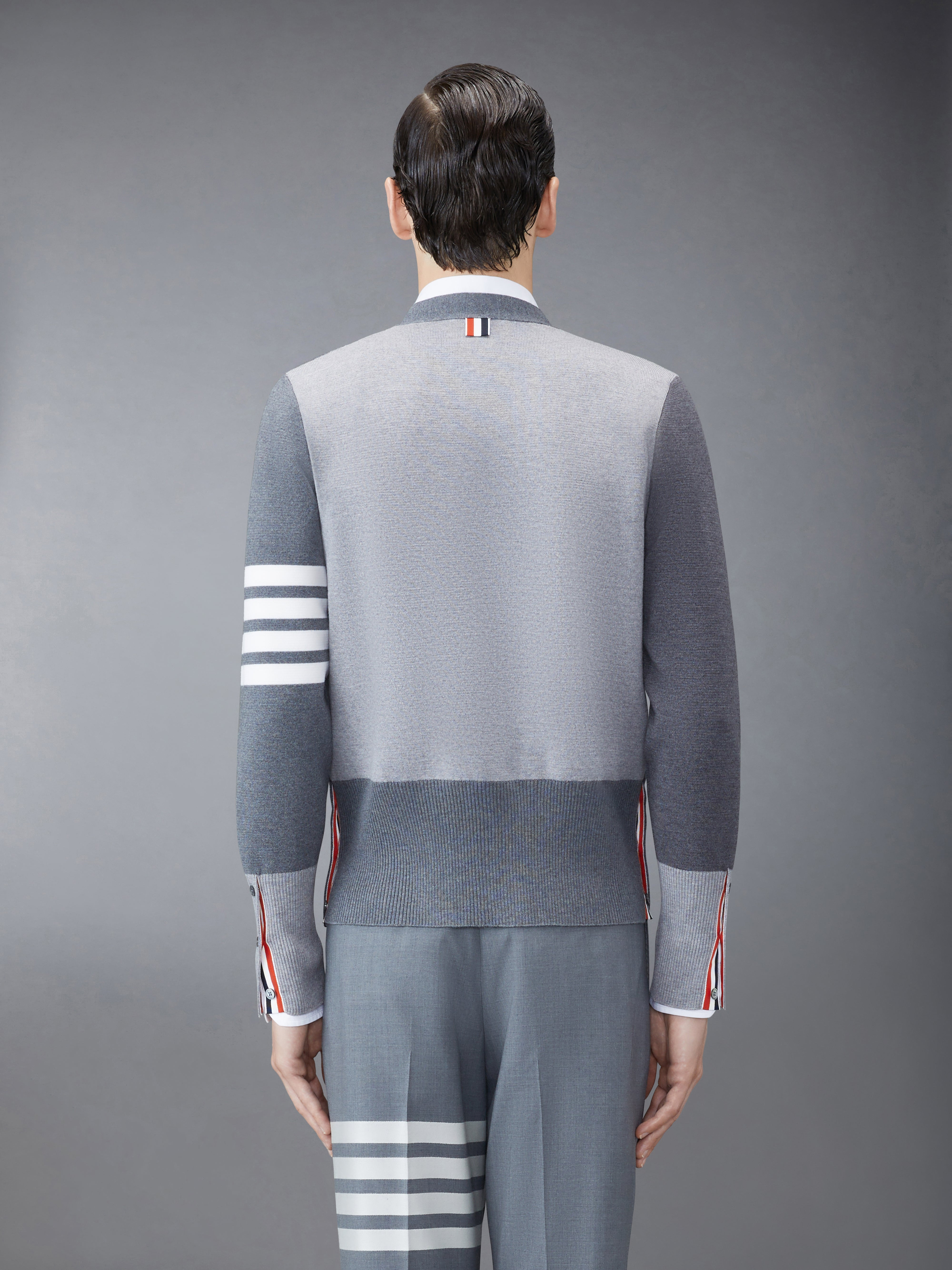 Fun-mixmilano Stitch Finemerino Wool 4-bar V-neck Cardigan - 2