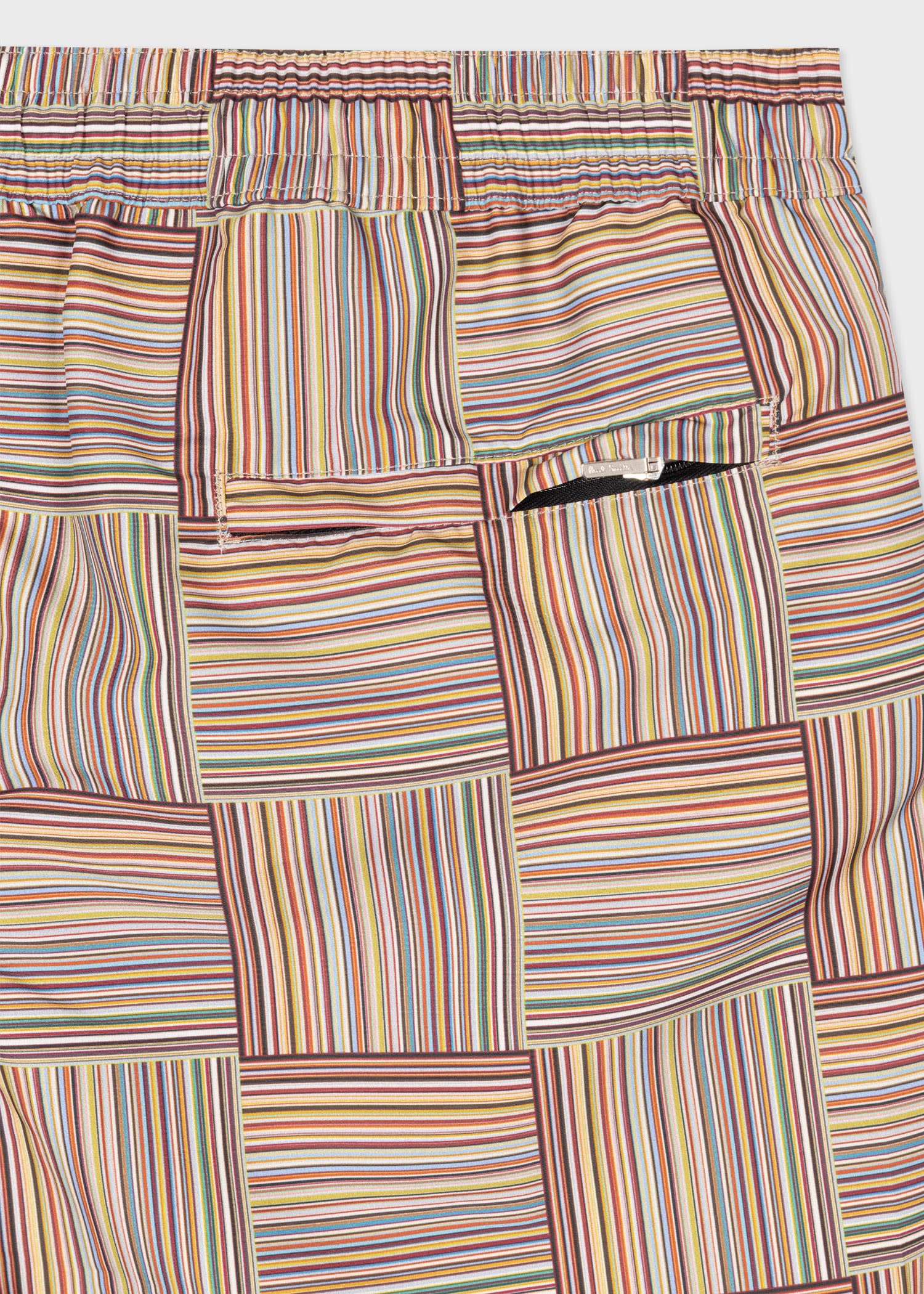 'Signature Stripe' Tile Long Swim Shorts - 2