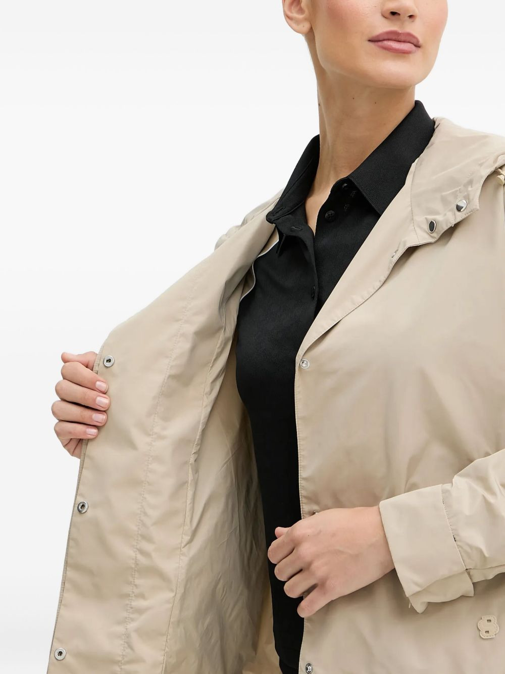 hooded snap-button jacket - 4