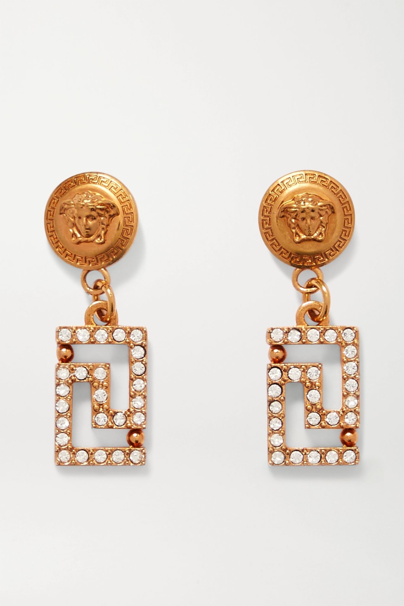 Gold-tone crystal earrings - 1