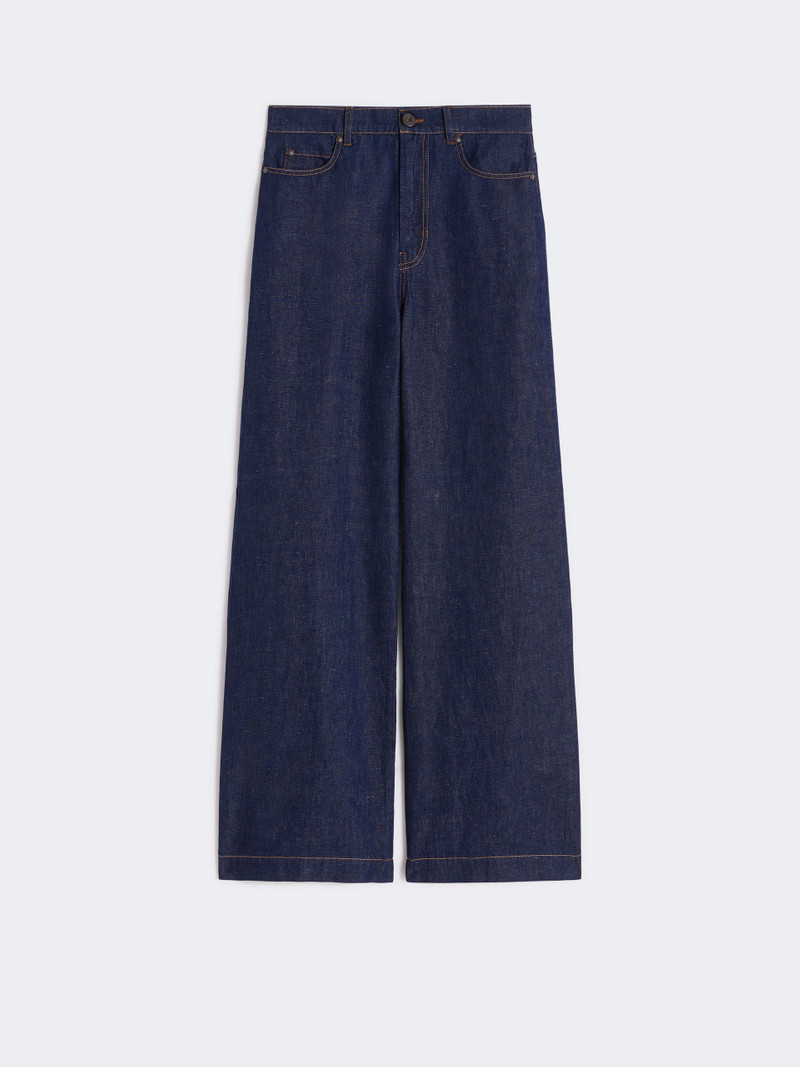 LATINO Linen and cotton denim jeans - NAVY 1
