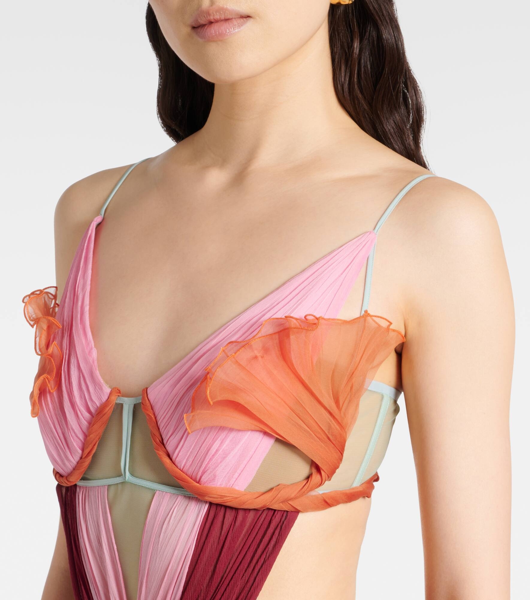 Dahlia silk open-back bustier gown - 4