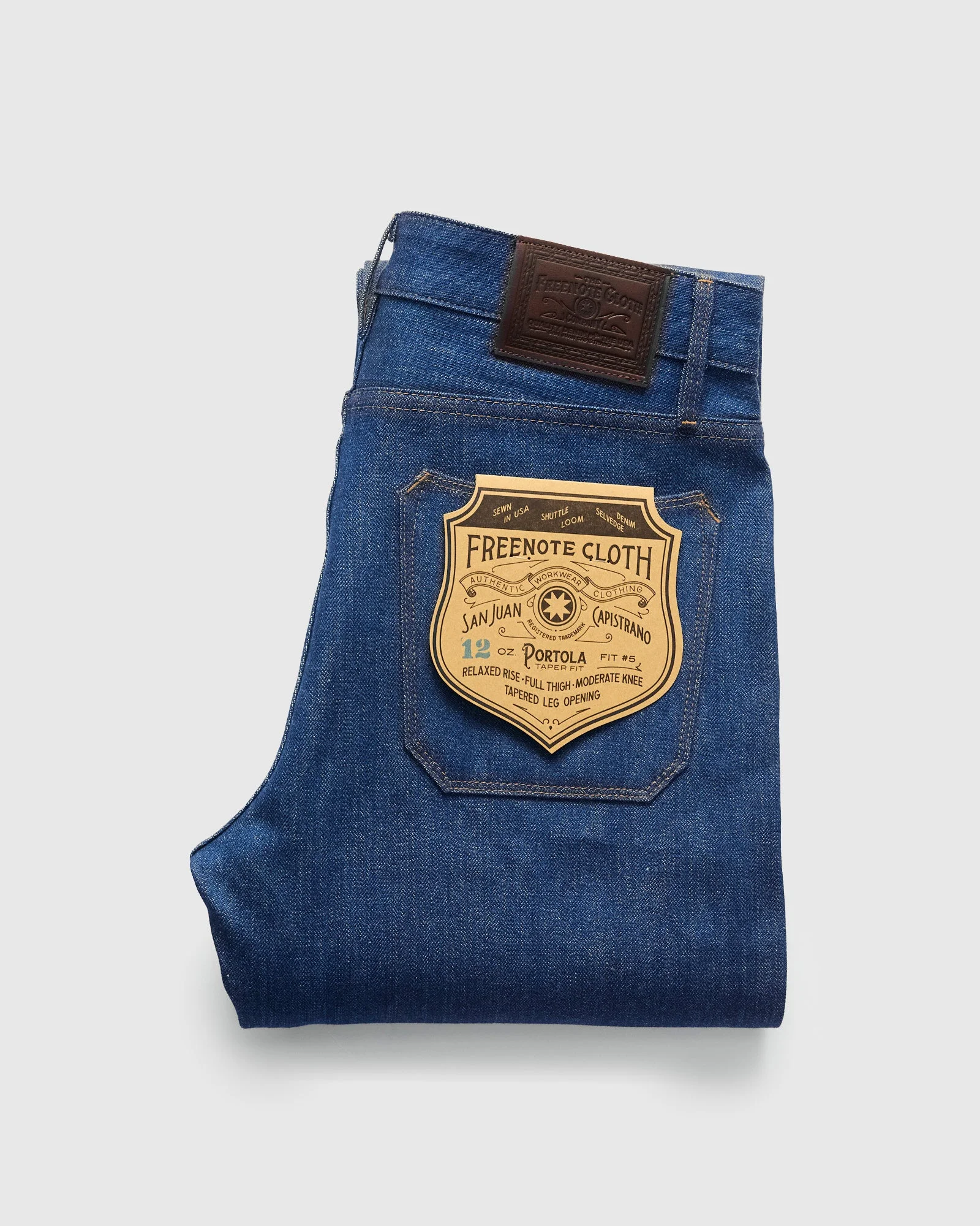 "Vintage Blue Portola" 12oz Selvedge Denim - Tapered Fit - 1