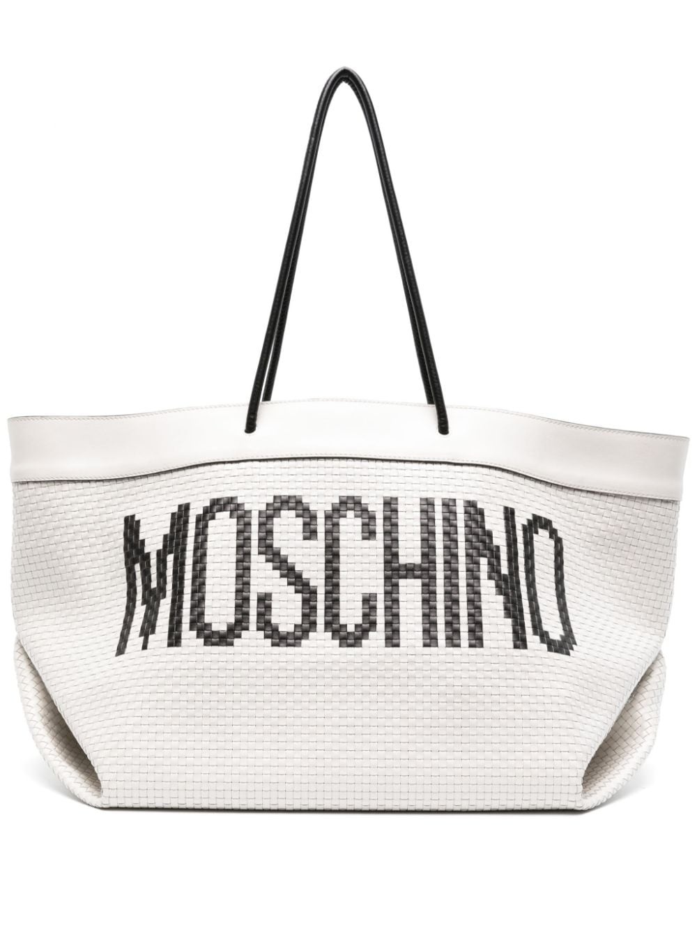interwoven leather shoulder bag - 1