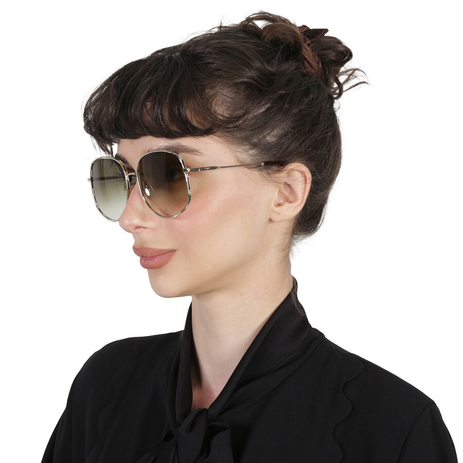 Salvatore Ferragamo Green Gradient Oval Ladies Sunglasses SF277S 723 61 - 2