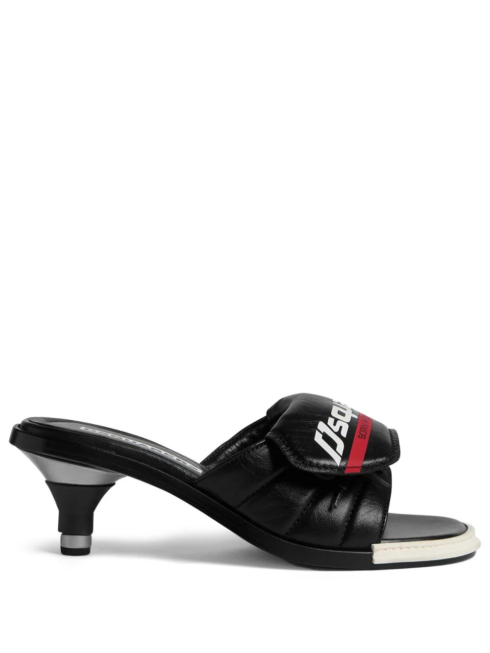 logo-print padded mules - 1