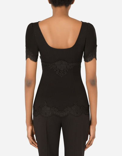 Dolce & Gabbana Charmeuse top with lace details outlook