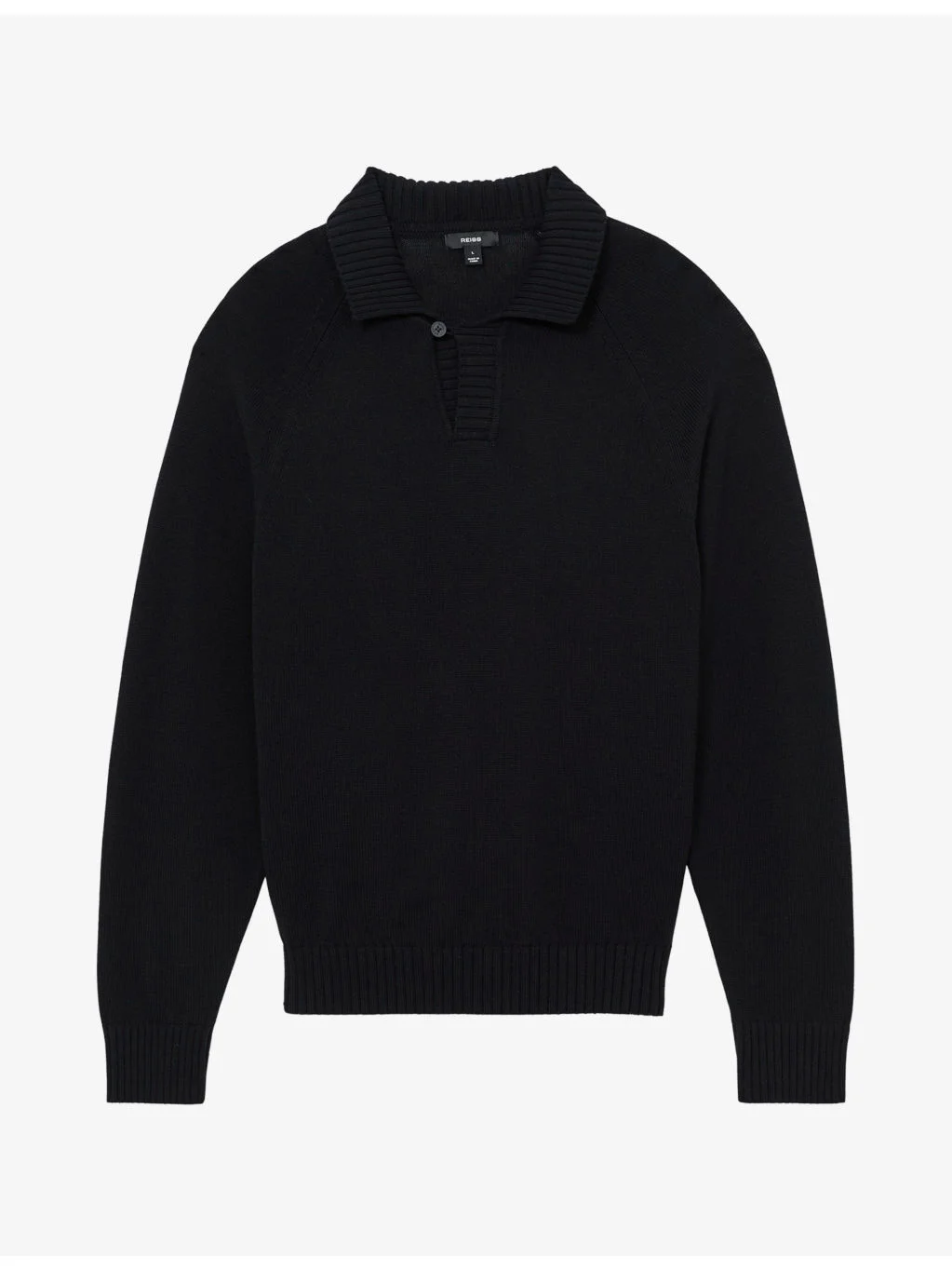 Open-Collar Cotton Polo Jumper - 1