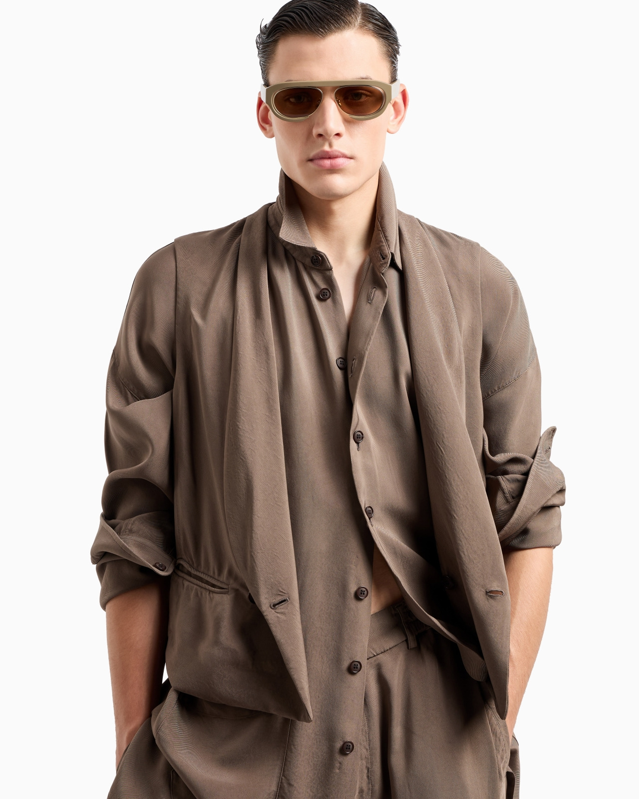 DOUBLE-BREASTED VISCOSE WAISTCOAT - 6