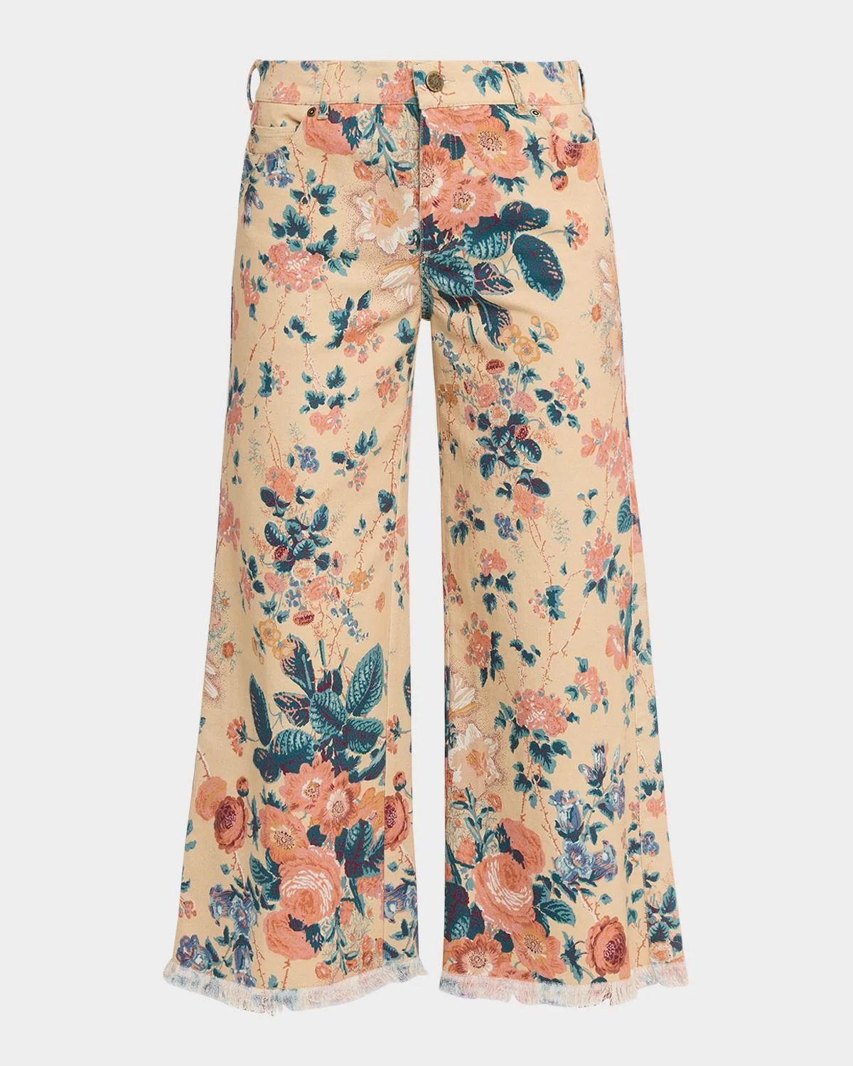 Anne Cropped Floral-Print Pants - 1