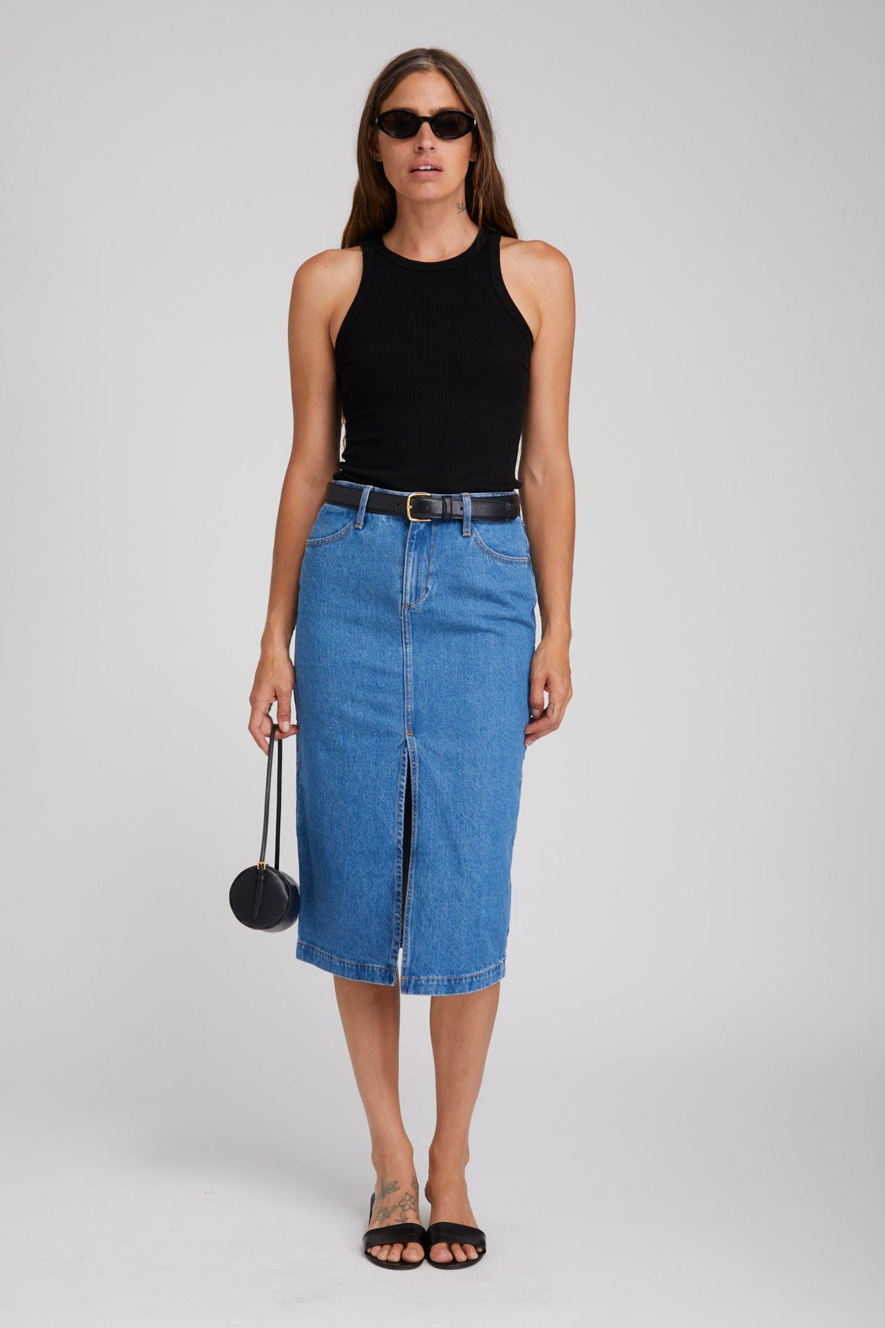 COCO DENIM A-LINE PENCIL SKIRT - 2
