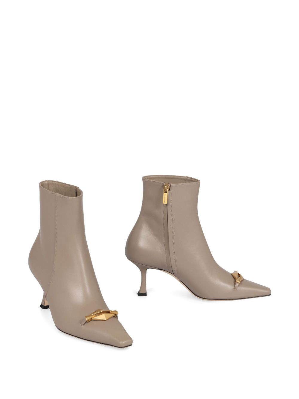 70mm pointed-toe leather boots - 2