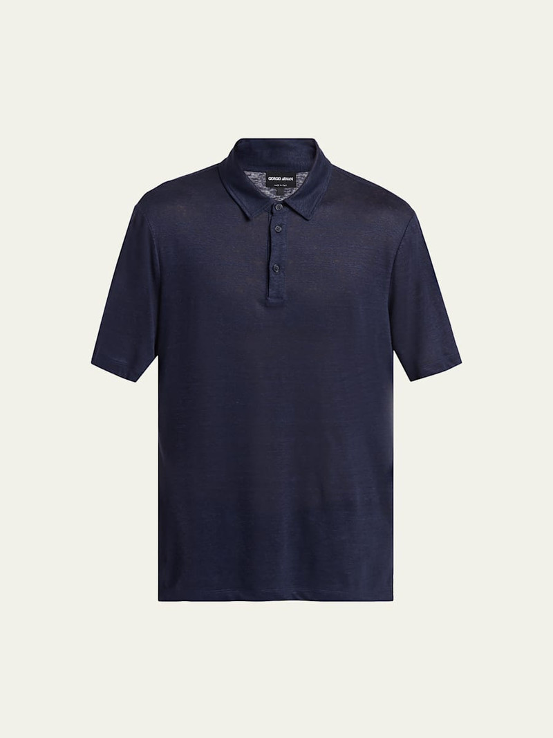 Men's Linen Classic-Fit Polo Shirt 1