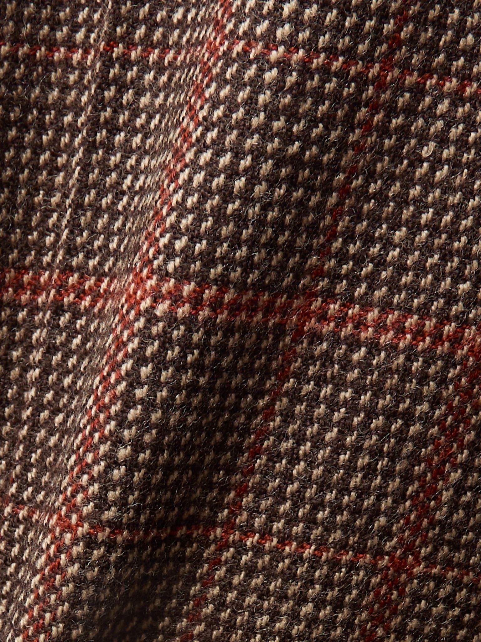 Checked wool flared pants Brown - 5