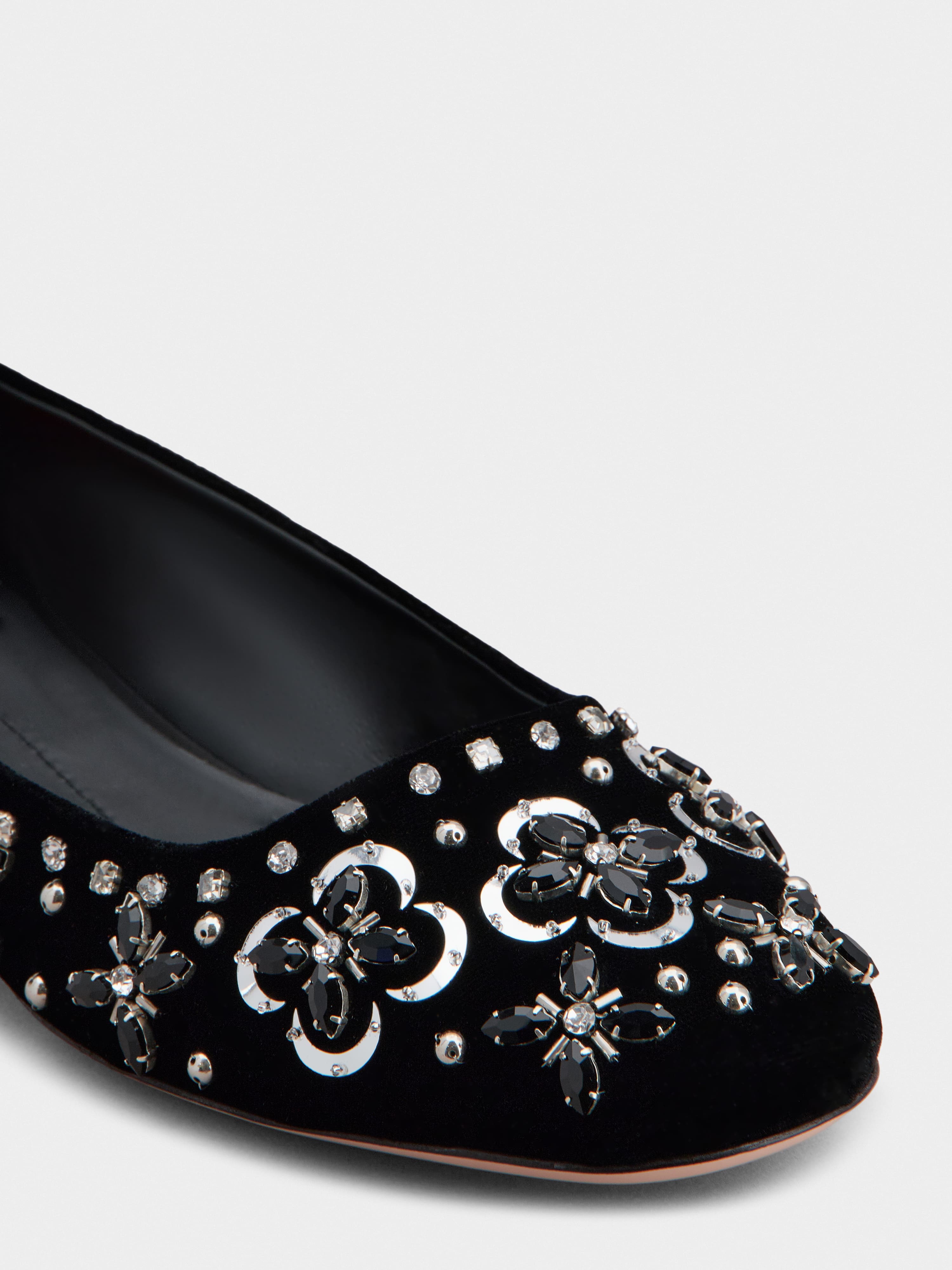 Ankle Strap Ballerinas in velvet - 3