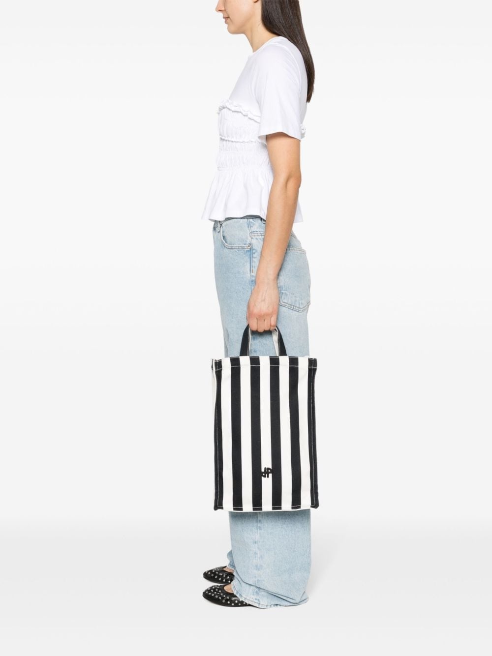 【送料&関税込】Patou Striped Tote Bag PATOU STRIPED TOTE BAG | sugar | REVERSIBLE
