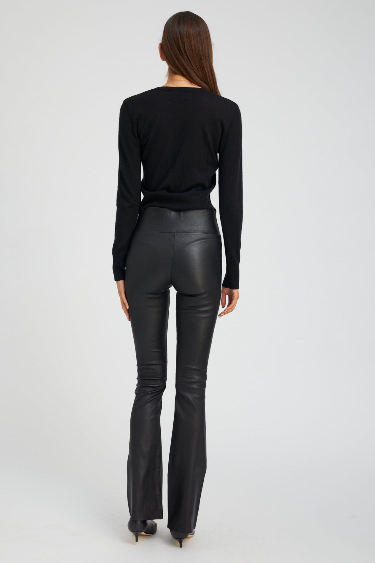 BLACK LEATHER MICRO FLARE - 3
