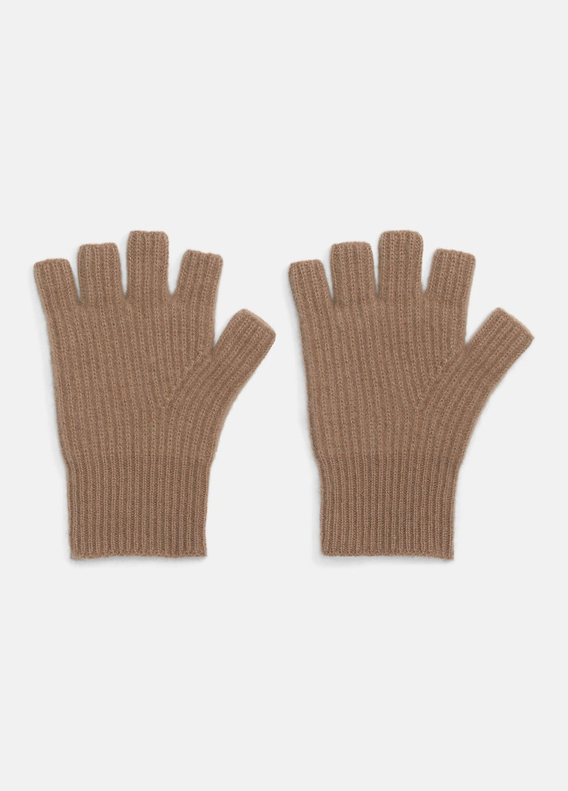 Plush Cashmere Rib-Knit Fingerless Glove 1
