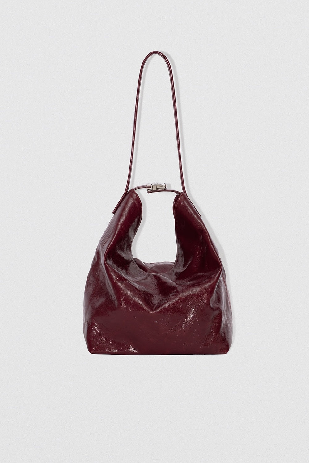 Maxi Bea Sour Cherry Creased Calf Leather Hobo Bag - 1
