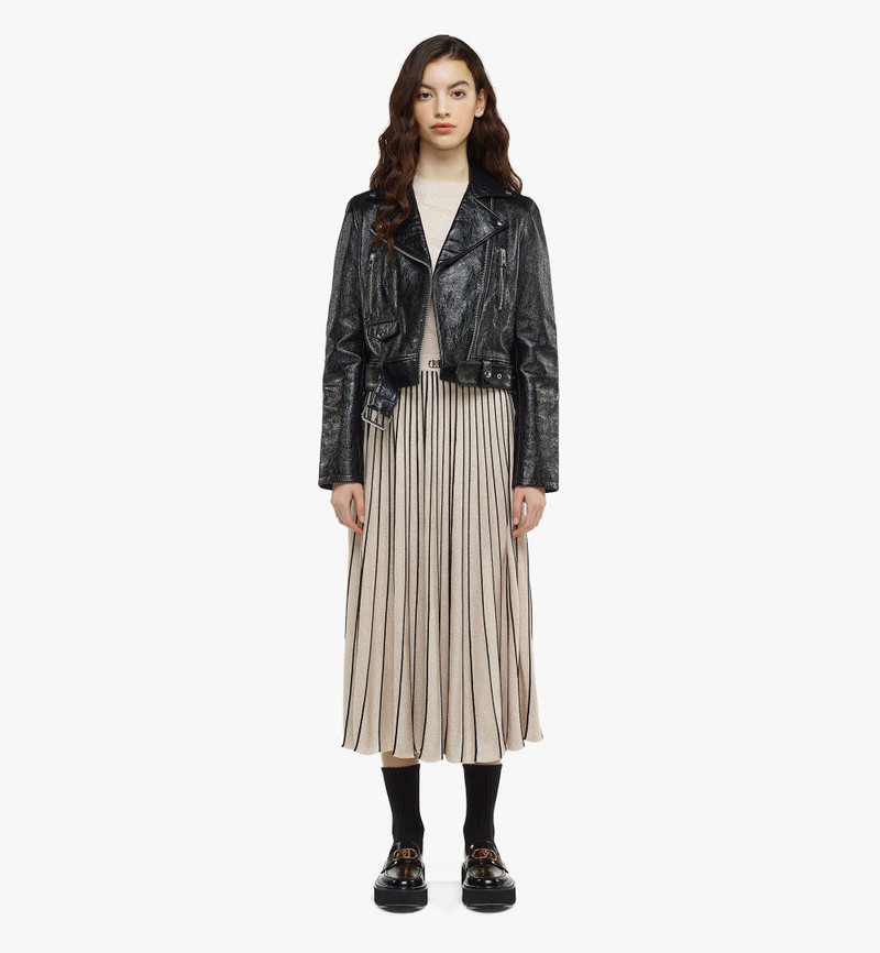 MCM MCMotor Cropped Biker Jacket in Lamb Leather outlook