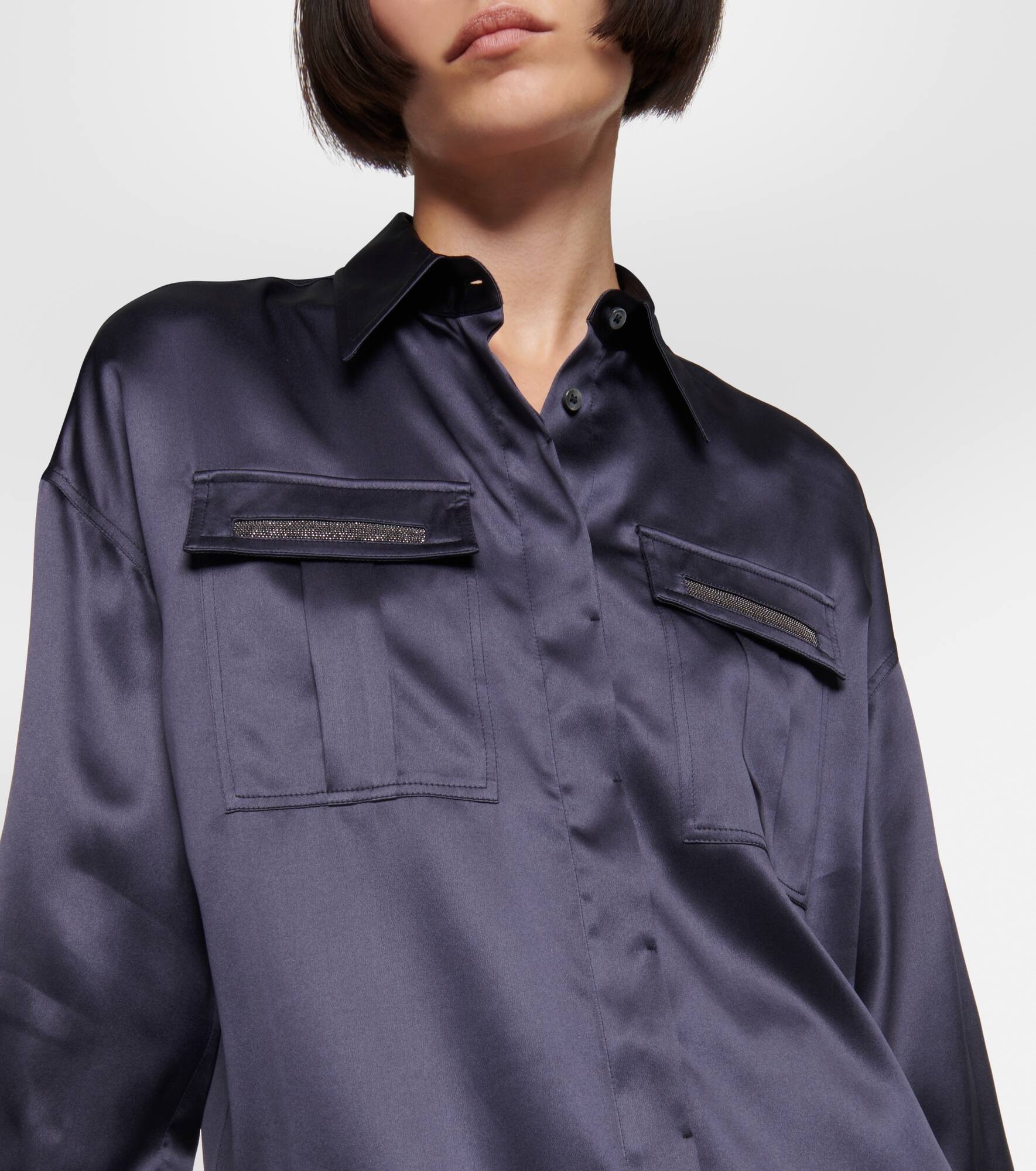 Embellished satin shirt - 4