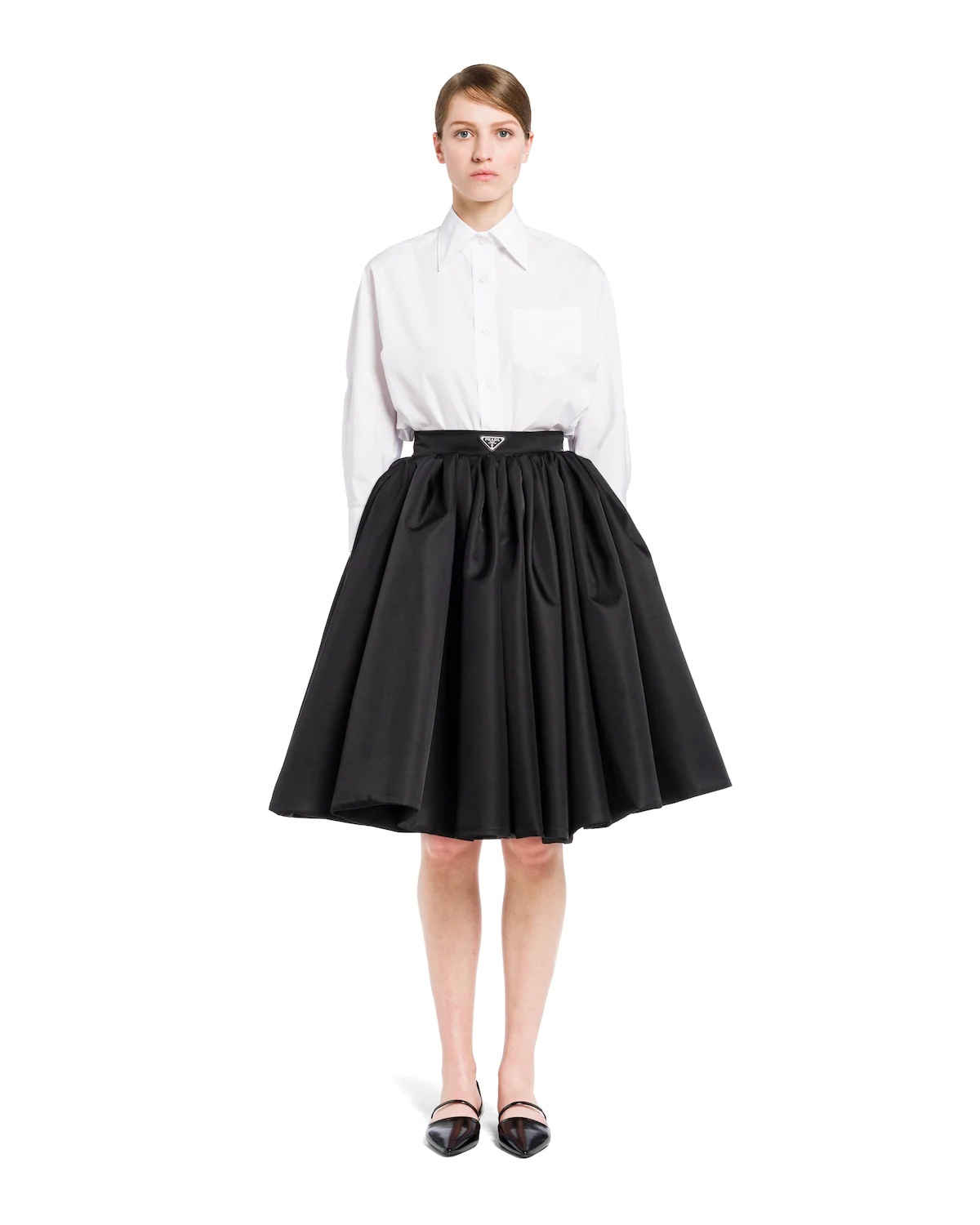 Re-Nylon Gabardine wide skirt - 2