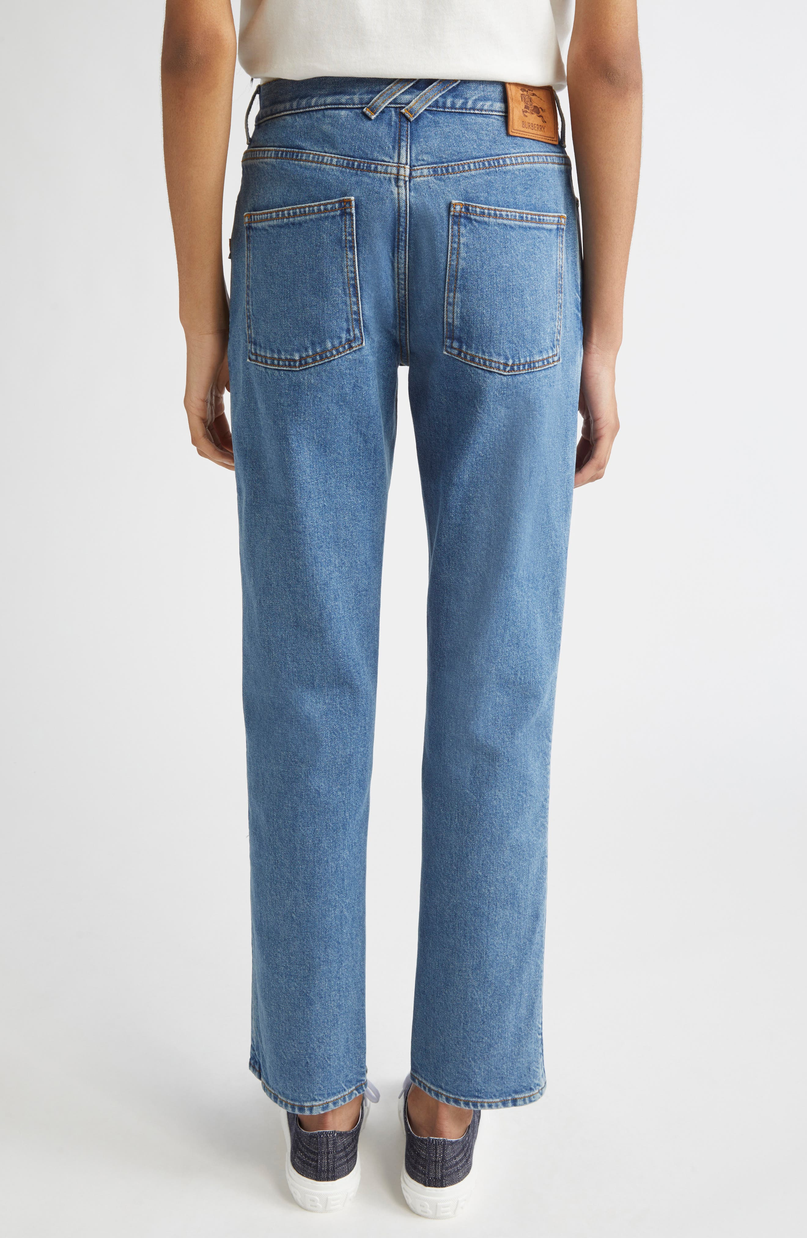 burberry Baby Bootcut Jeans in Mid Blue at Nordstrom - 3