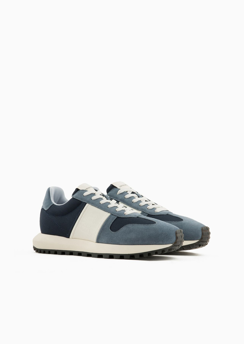 Mesh sneakers with suede details 2