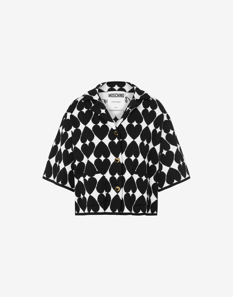 OPTICAL HEART CROPPED CARDIGAN 1