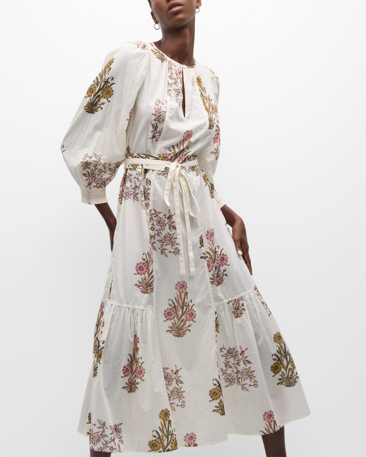 Darabelle Floral-Print Cotton Midi Dress - 7