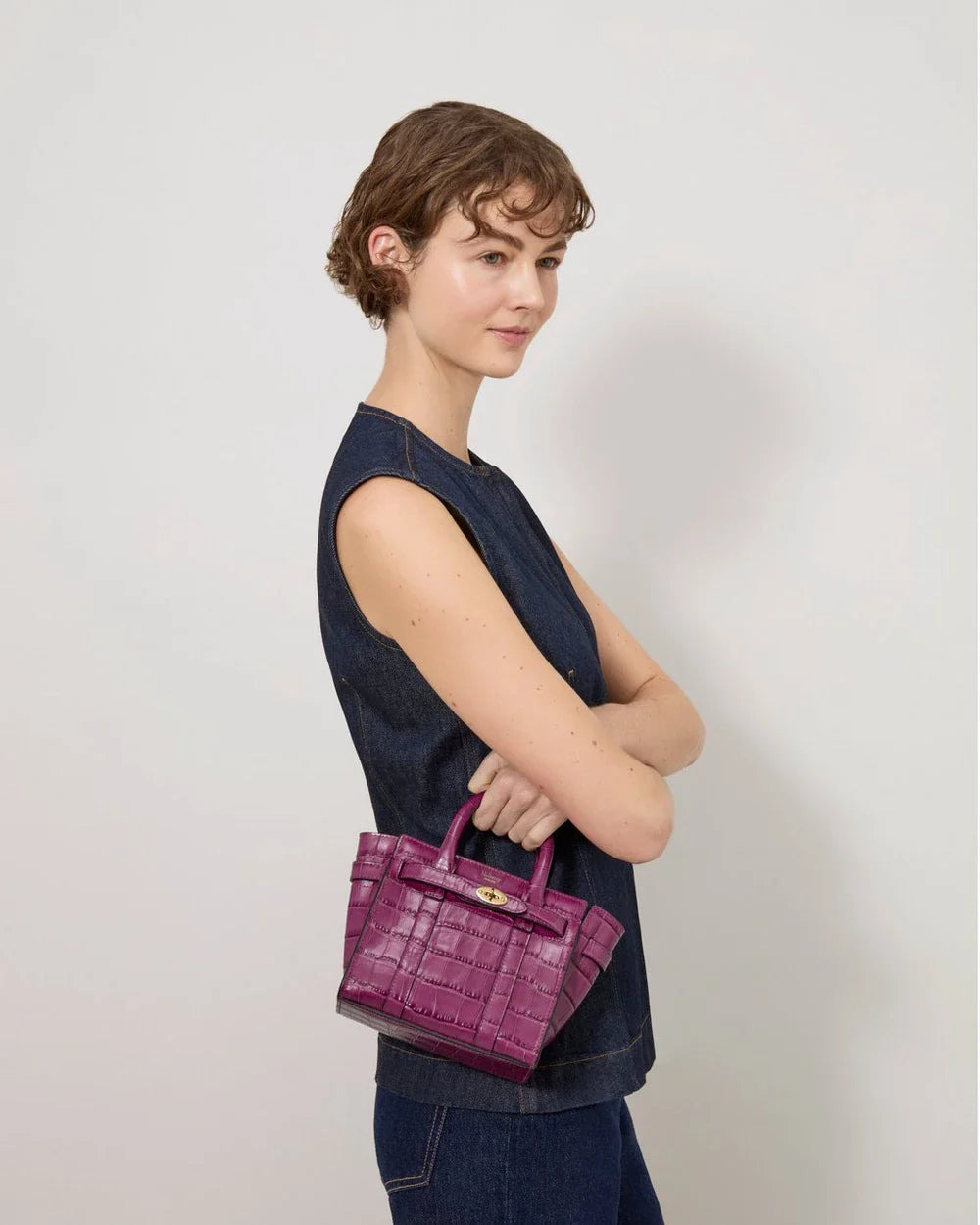 Micro Zipped Bayswater Orchid Bloom Shiny Small Croc - 2
