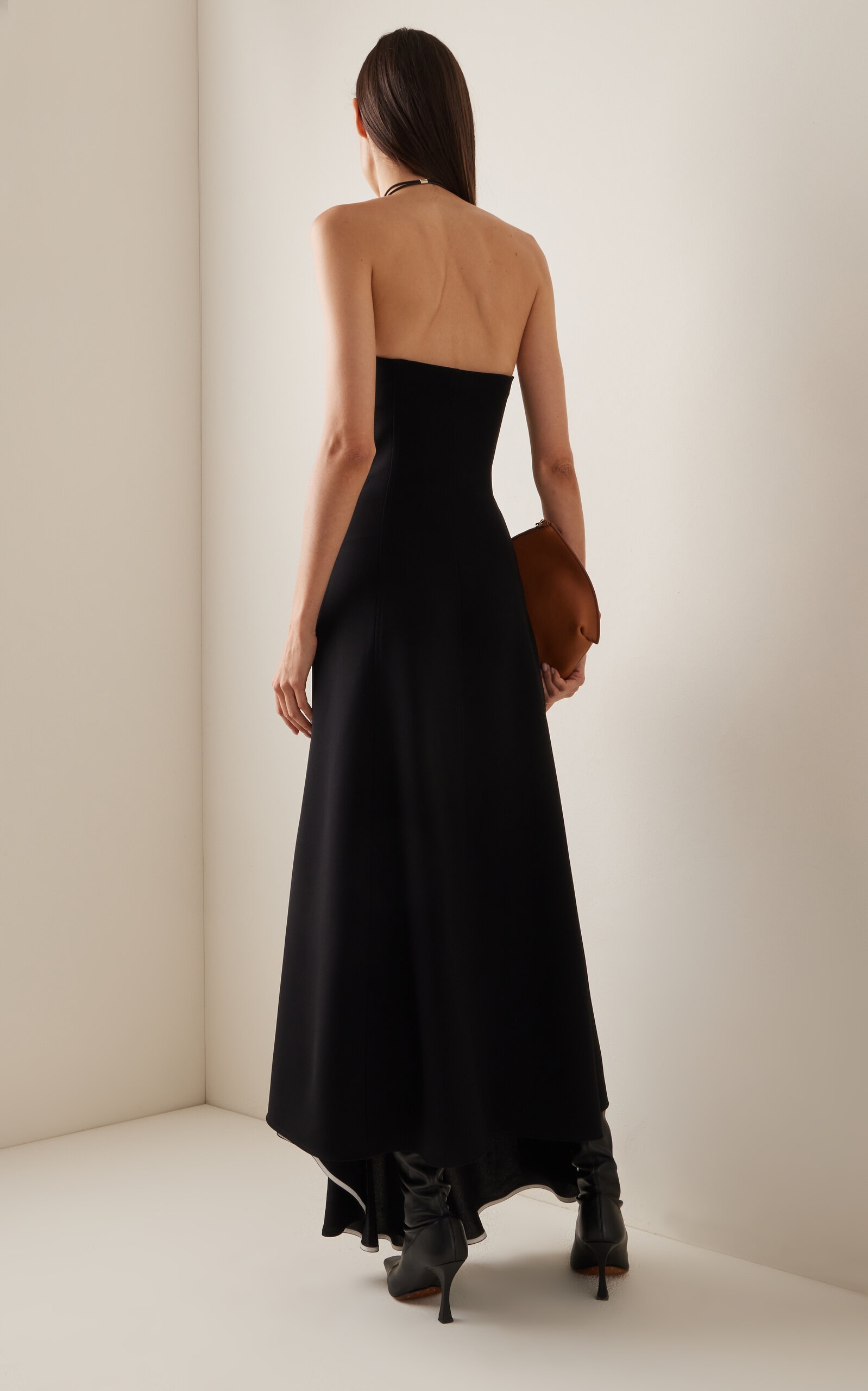 Matte Strapless Maxi Dress black - 4