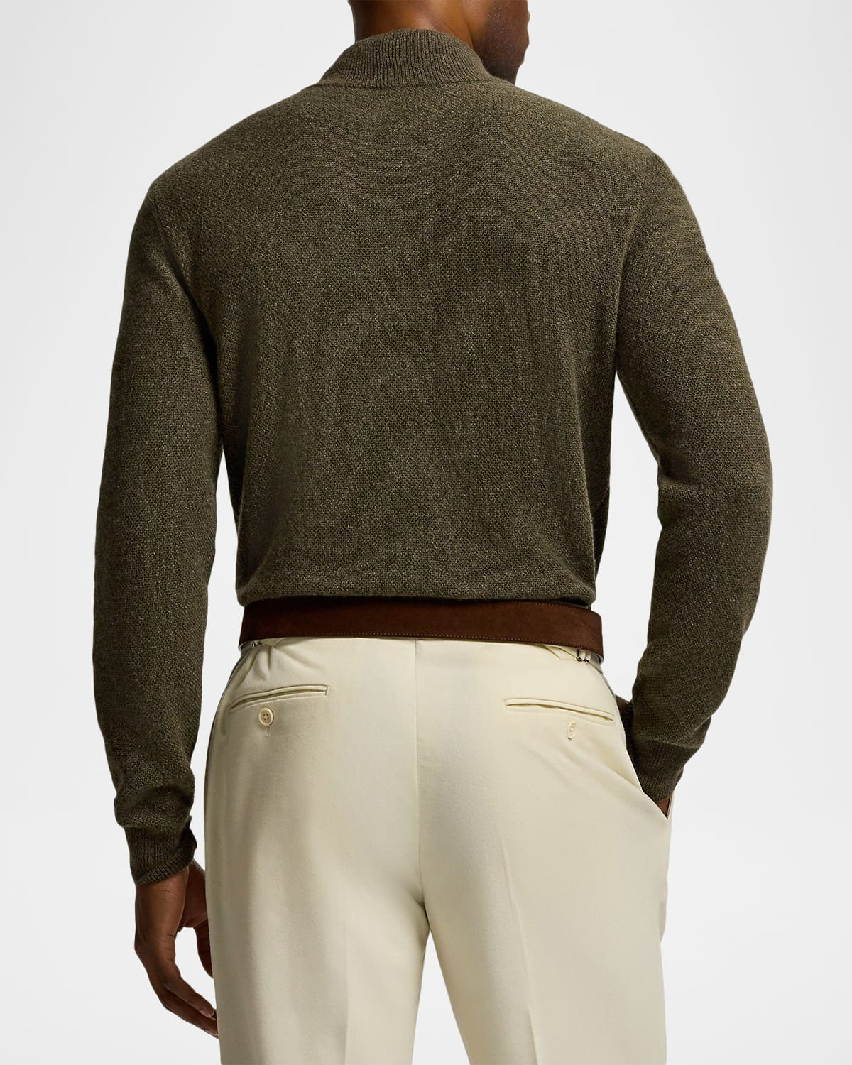 Men's Cashmere Birdseye Quarter-Zip Sweater - 3
