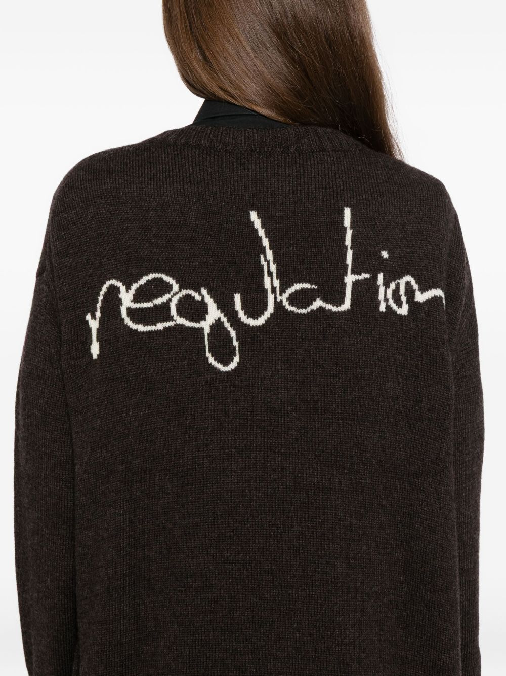 logo-printed v-neck cardigan - 5