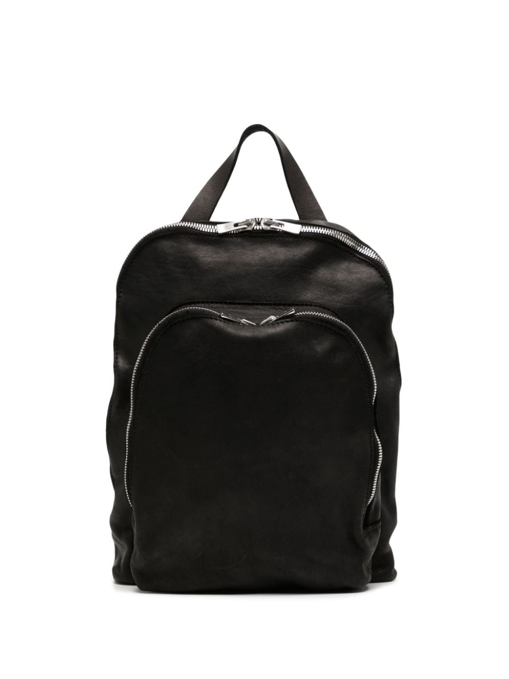 zip-fastening leather backpack - 1