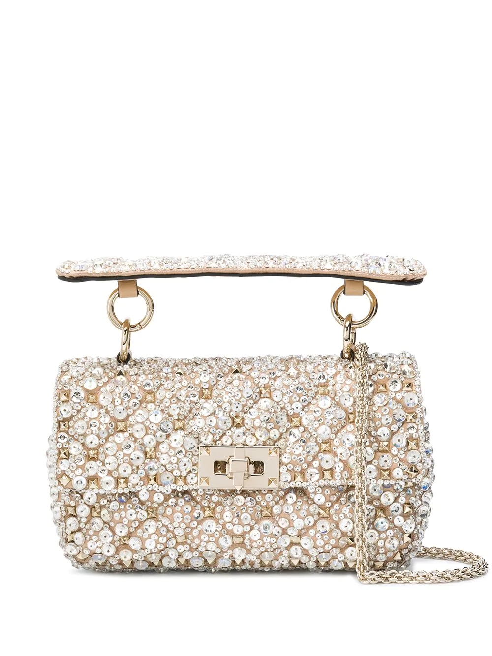 crystal-embellished Rockstud spike bag - 1