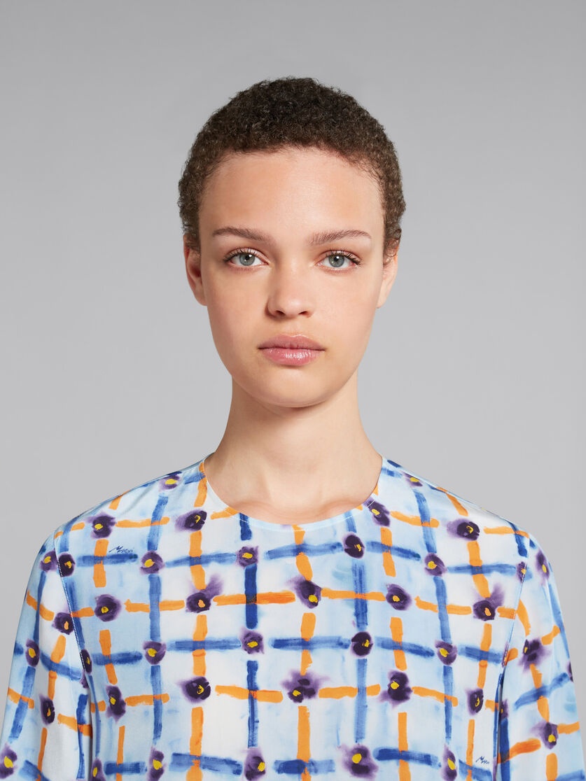 CRÊPE DE CHINE SHIFT DRESS WITH SARABAND PRINT - 4
