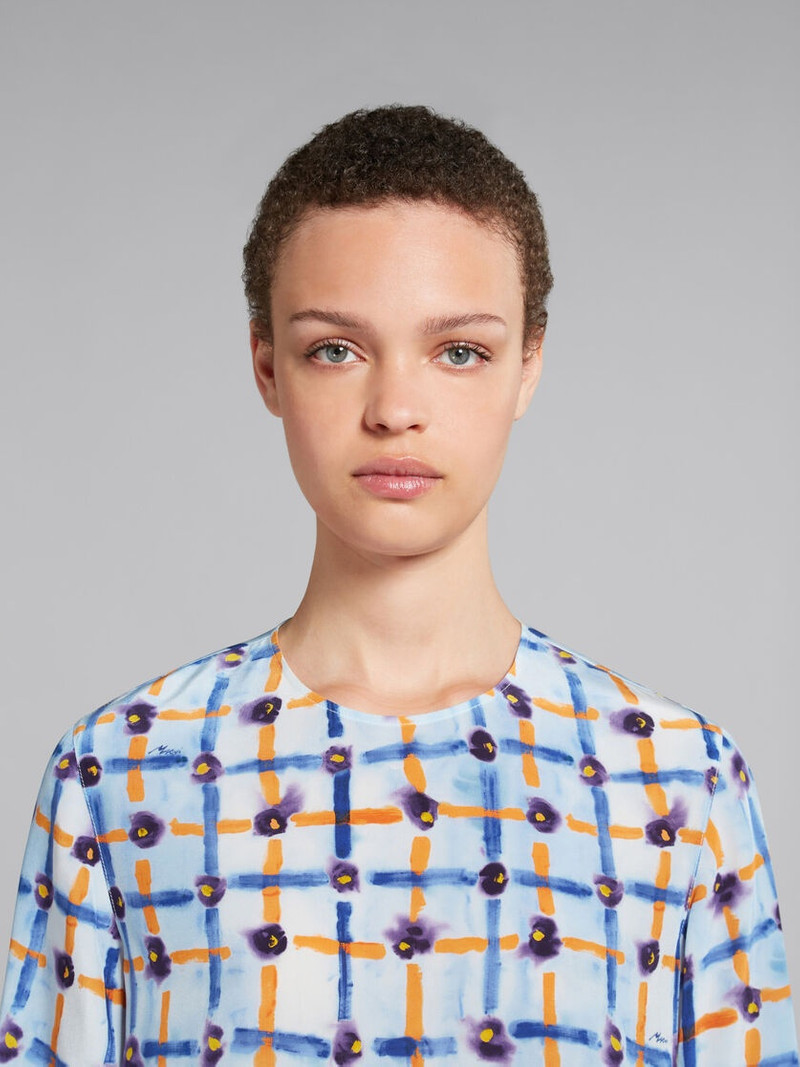 CRÊPE DE CHINE SHIFT DRESS WITH SARABAND PRINT 4