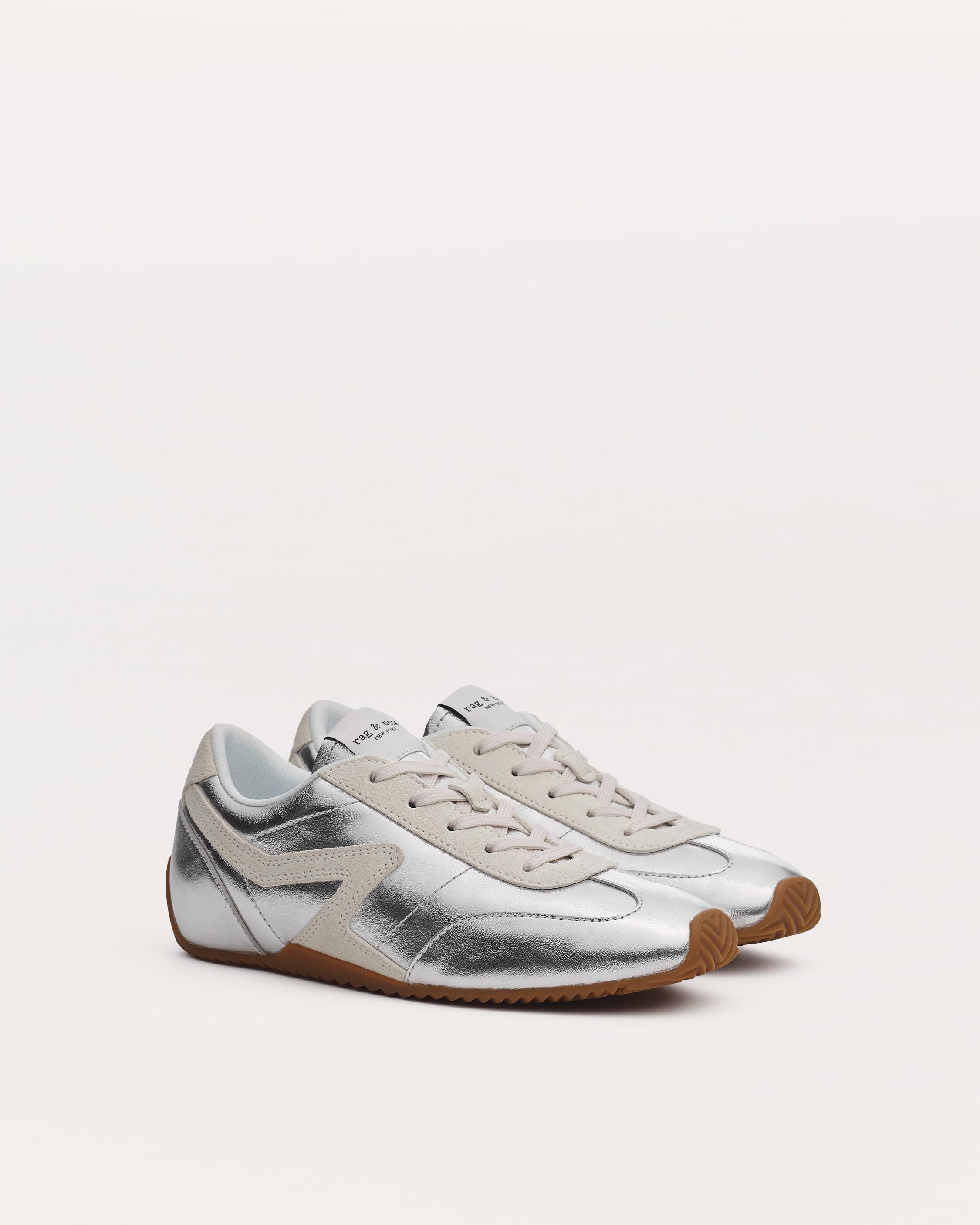 Ultra Slim Retro Runner Sneakers
Metallic Leather & Suede - 3